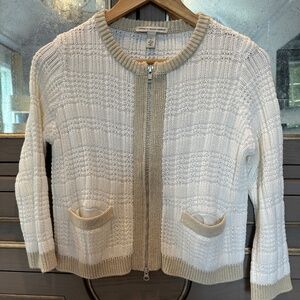 Cotton By Autumn Cashmere Womens Cardigan Knit Zip-Up Sweater Size XS